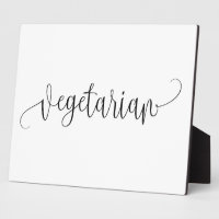 Vegetarian sign Tabletop Plaque with Easel