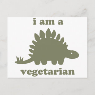 Vegetarian Stegosaurus Dinosaur - Green Postcard