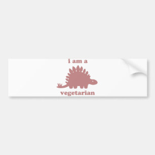 Vegetarian Stegosaurus Dinosaur - Pink Bumper Sticker