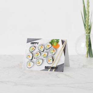 Vegetarian Sushi Happy Birthday Card