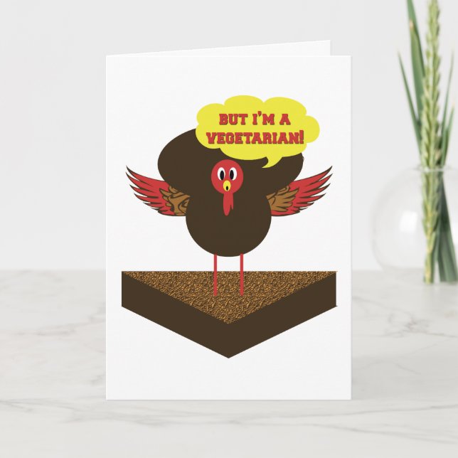 Vegetarian thanksgiving turkey - funny cards (Front)