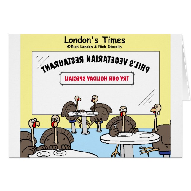 Vegetarian Turkey Offbeat Cartoon Funny Gifts (Front Horizontal)