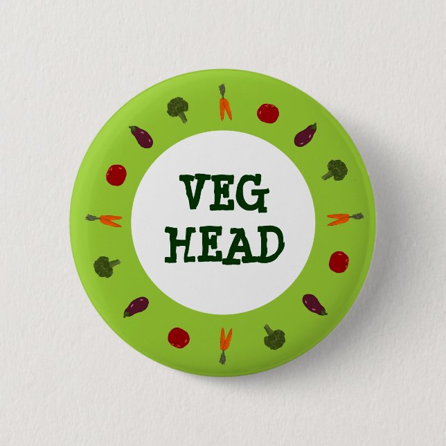 Vegetarian/Vegan Colourful Veggies Button (Front)