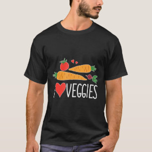Vegetarian Vegan I Love Veggies Healthy Food T-Shirt