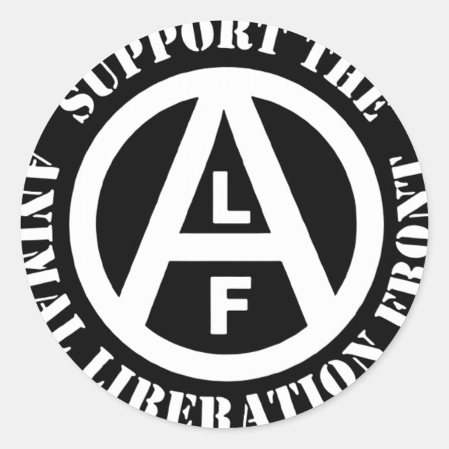 Vegetarian Vegan Support Animal Liberation Front Classic Round Sticker (Front)