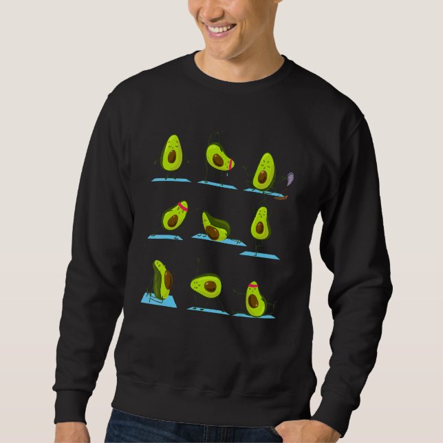Vegetarian Vegan Yoga Avocado Guacamole Sweatshirt (Front)