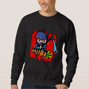 Vegetarian Vegetable Ninja Fruit Vegan No Meat Pla Sweatshirt