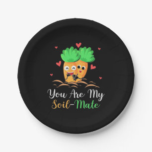 Vegetarian You Are My Soil Mate Paper Plate
