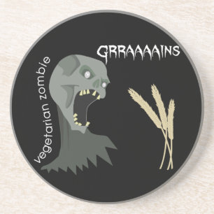 Vegetarian Zombie wants Graaaains! Coaster