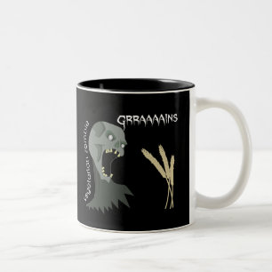Vegetarian Zombie wants Graaaains! Two-Tone Coffee Mug
