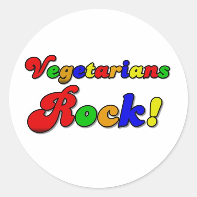 Vegetarians Rock Classic Round Sticker (Front)