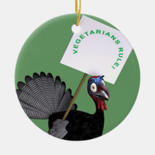 Vegetarians Rule! Ceramic Ornament