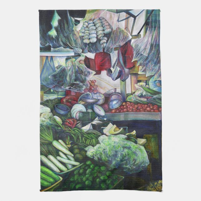 Vegetatian Club Meets Here Tea Towel (Vertical)