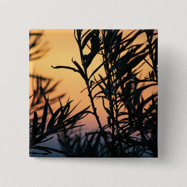 Vegetation at sunset 15 cm square badge (Front)