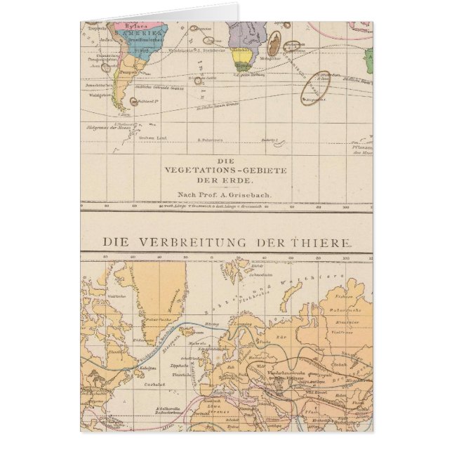 Vegetationsgebiete, Thiere Atlas Map (Front)