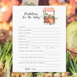 Veggie baby shower - baby predictions and advice