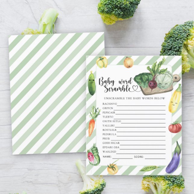 Veggie baby shower - Baby Word Scramble Game (Creator Uploaded)