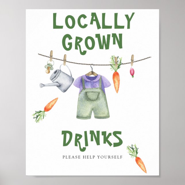 veggie baby shower - Drinks help yourself Poster (Front)