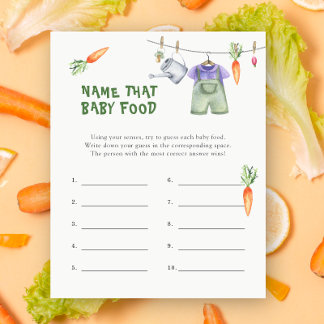 Veggie baby shower - Name that baby Food game