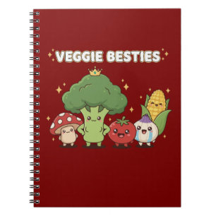 Veggie Besties Cute Kawaii Cartoon Vegetable Notebook