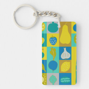 Veggie Blocks I Key Ring
