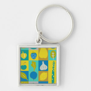 Veggie Blocks I Key Ring