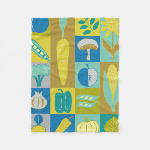 Veggie Blocks II Fleece Blanket