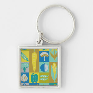 Veggie Blocks II Key Ring