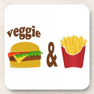 Veggie Burger and Fries Coaster
