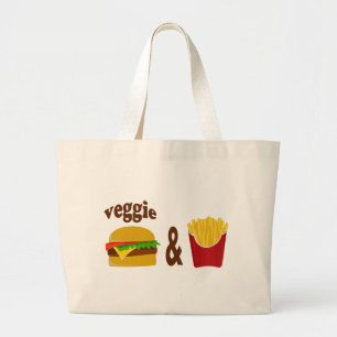 Veggie Burger and Fries Large Tote Bag