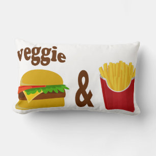 Veggie Burger and Fries Lumbar Cushion