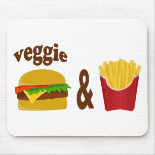 Veggie Burger and Fries Mouse Pad