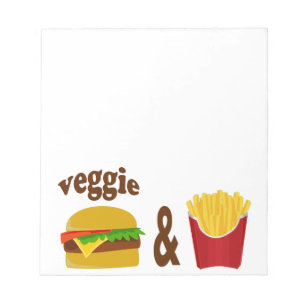 Veggie Burger and Fries Notepad