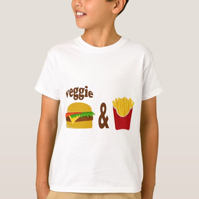 Veggie Burger and Fries T-Shirt (Front)