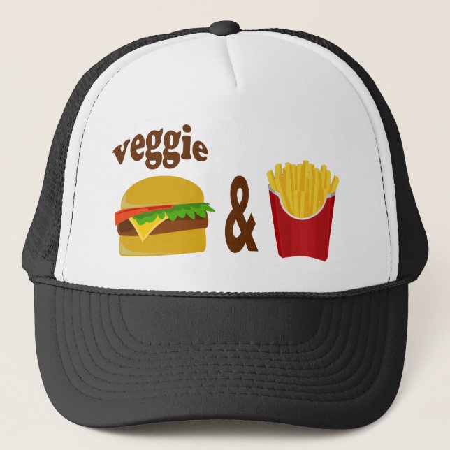 Veggie Burger and Fries Trucker Hat (Front)