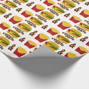 Veggie Burger and Fries Wrapping Paper