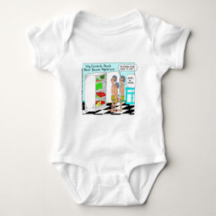 Veggie Cannibals Funny Offbeat Cartoon Gifts Baby Bodysuit