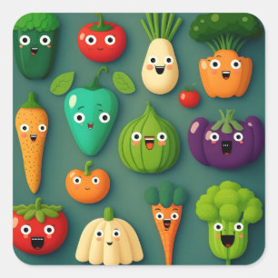 Veggie Characters Veg Photos Vegetables Onion Clip Square Sticker