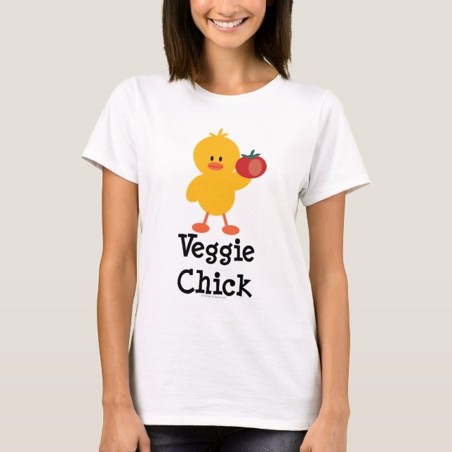 Veggie Chick Ringer T-shirt (Front)