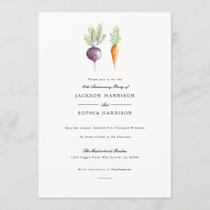 Veggie Duo   Watercolor Anniversary Invite