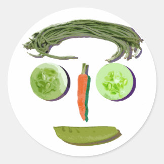 Veggie Face Classic Round Sticker