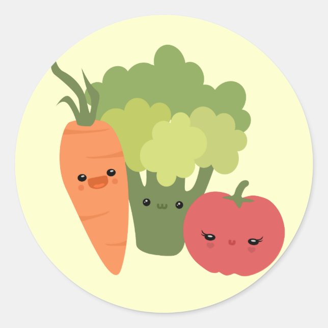 Veggie Friends Classic Round Sticker (Front)