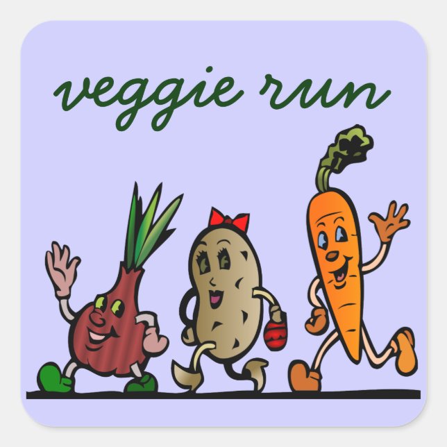 veggie fun square sticker (Front)