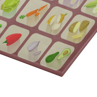 Veggie Garden Glass Cutting Board