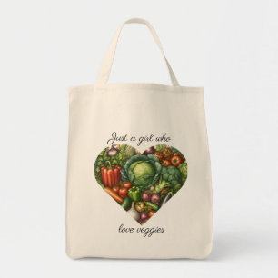 Veggie Heart Farmer's Market Shopping Tote Bag