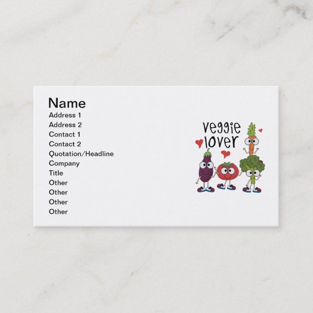 Veggie Lover Business Card (Front)