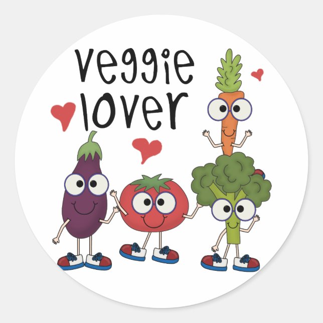 Veggie Lover Classic Round Sticker (Front)
