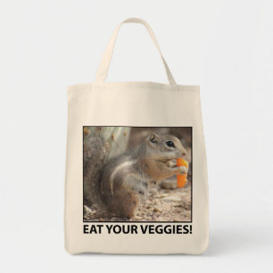 Veggie Loving Squirrel Canvas Tote Bag