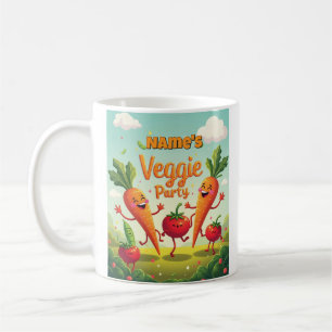 Veggie Party Cartoon Coffee Mug