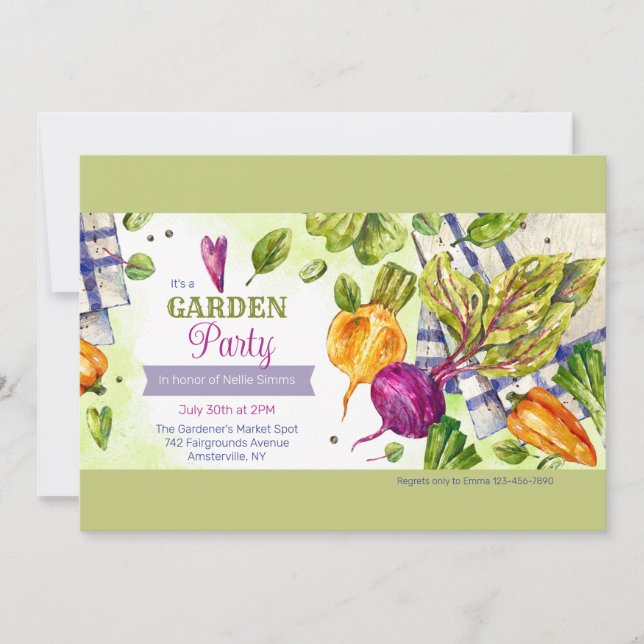 Veggie Patch Garden Party Invitation (Front)
